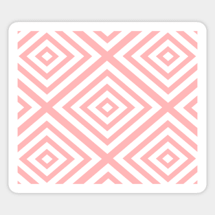 Abstract geometric pattern - pink and white. Sticker